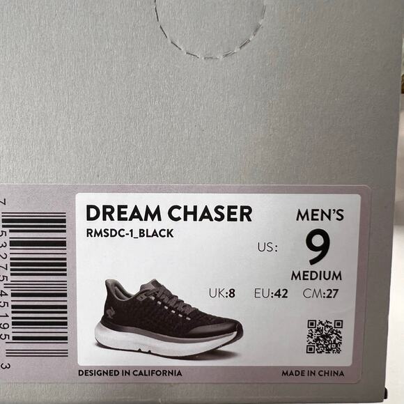 Rabbit Dream Chaser Running Shoes Sneaker Lace Up Black RMSDC-1 Men's 9M NWB - Picture 10 of 10